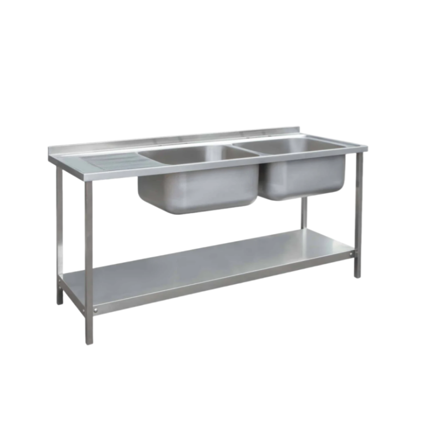 Commercial Kitchen Double Sink - Wastafel Dapur Restoran Komersial, Wastafel Ganda