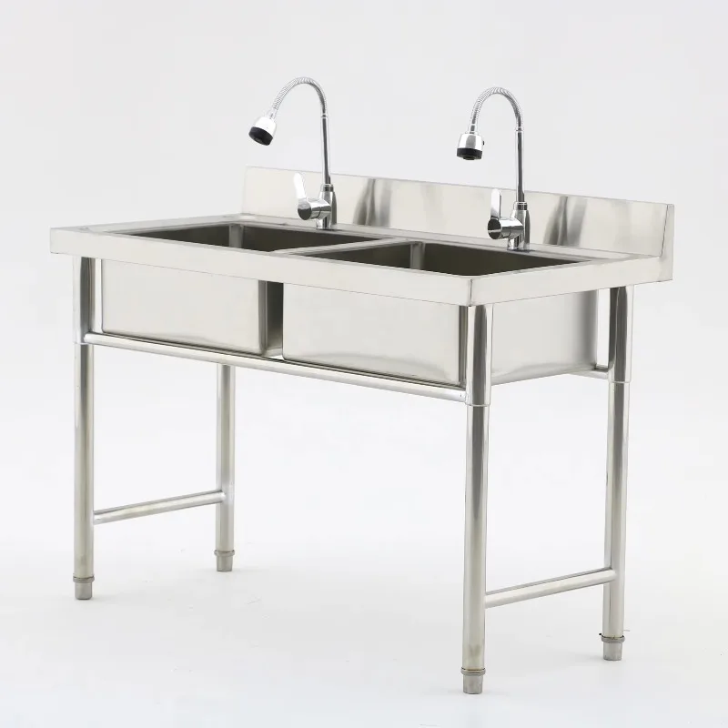 Commercial Kitchen Double Sink - Peralatan Dapur Komersial Restoran Wastafel Komersial
