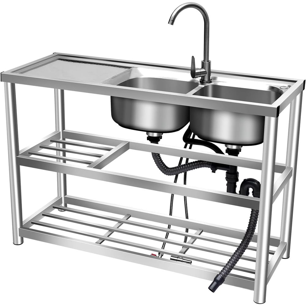 Commercial Kitchen Double Sink - 2 Set Wastafel Dapur Komersial +