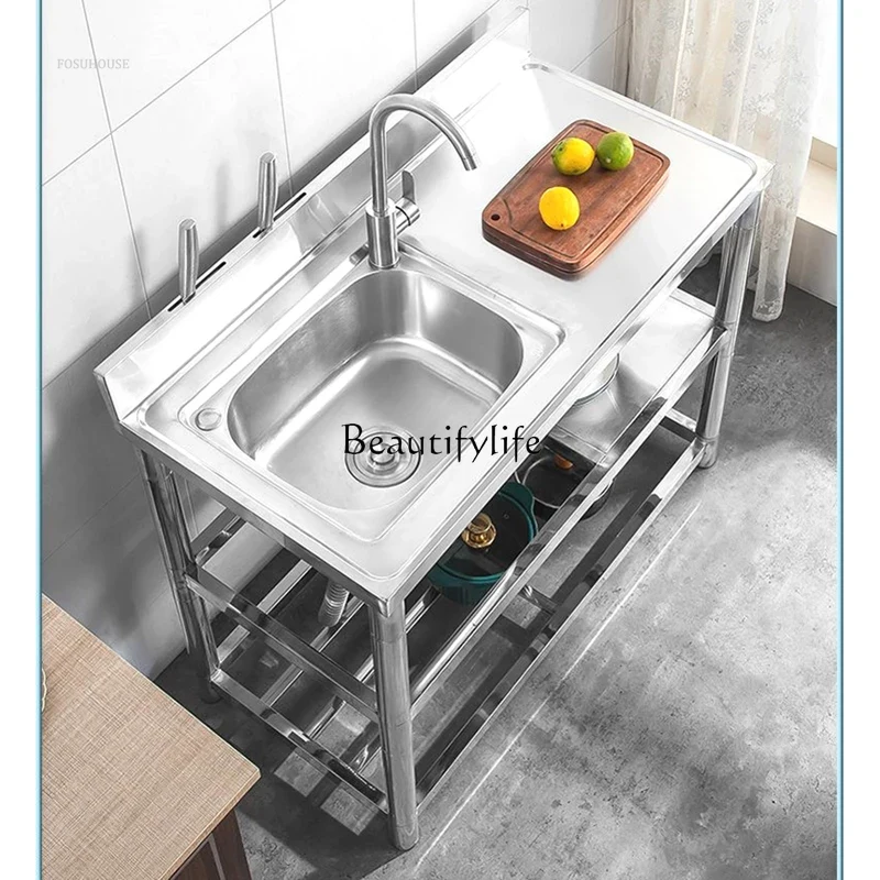 Commercial Kitchen Double Sink - Wastafel Dapur Modern Tebal untuk Restoran,