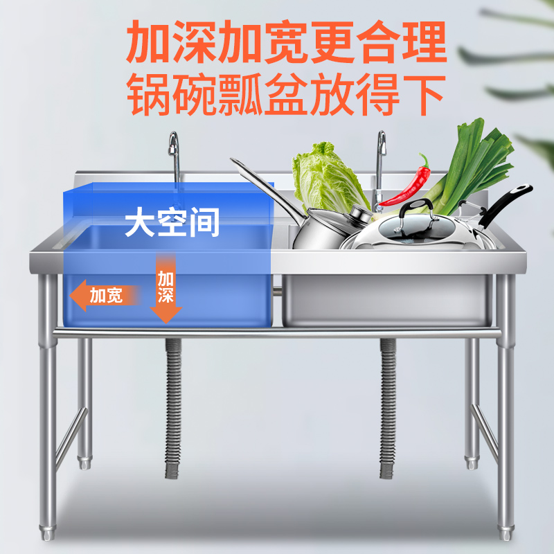 Wastafel stainless steel komer - Commercial Kitchen Double Sink ulasan dan harga