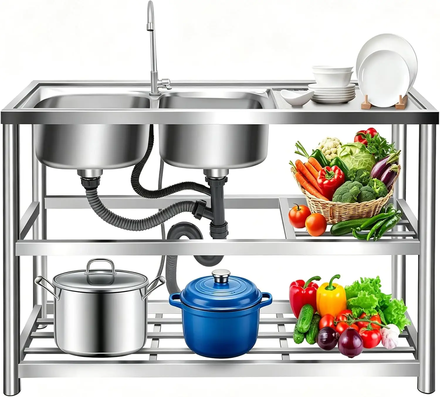 Wastafel Persiapan Makanan Tip - Commercial Kitchen Worktops ulasan dan harga