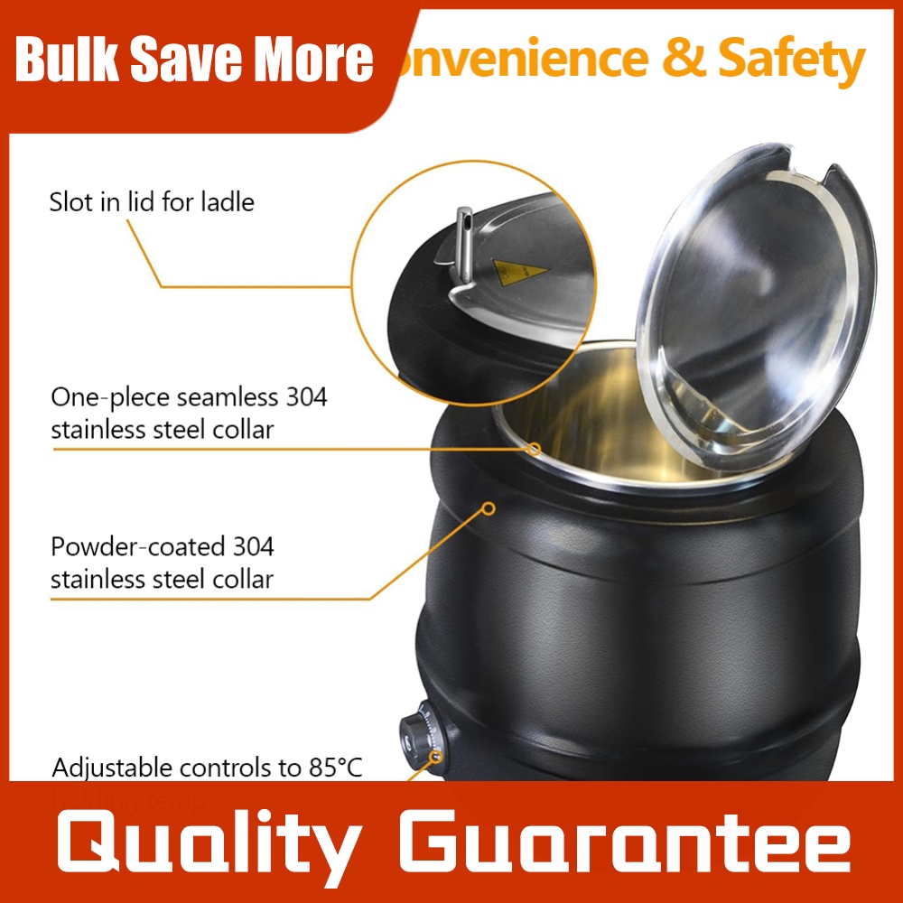Panci Sup 10L dengan Tutup Eng - Soup Kettle Warmer ulasan dan harga
