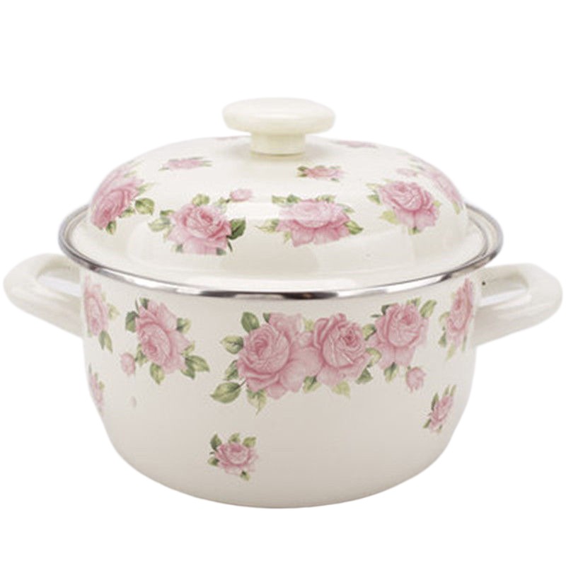 Panci telinga ganda Enamel maw - Soup Kettle Warmer ulasan dan harga