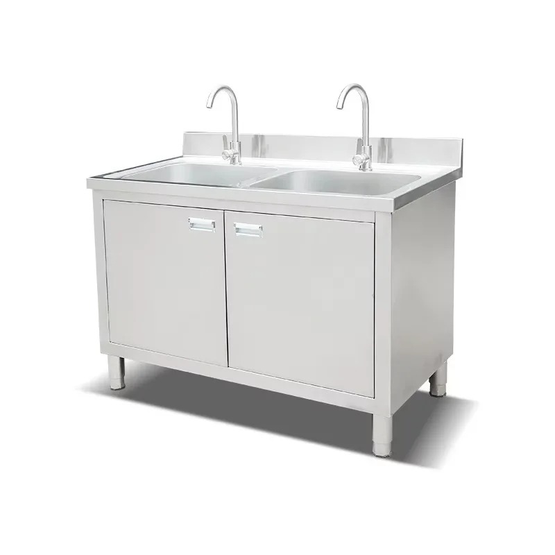Kabinet Wastafel Stainless Ste - Commercial Kitchen Double Sink ulasan dan harga