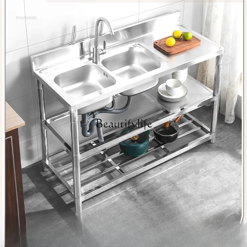 Wastafel Dapur Modern Tebal un - Commercial Kitchen Double Sink ulasan dan harga