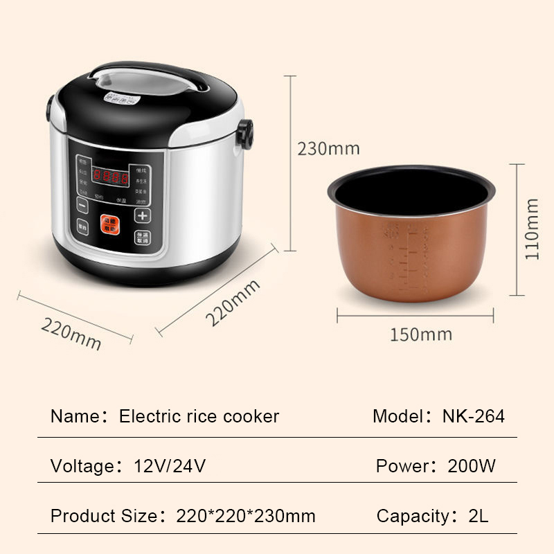 Penanak nasi Mini 12V 24V 1L/2 - Soup Kettle Warmer ulasan dan harga